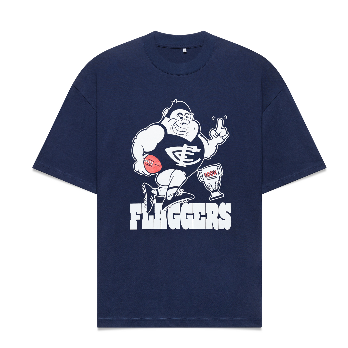 $100K Blues 'Flaggers' Tee - Navy-The $100K Store