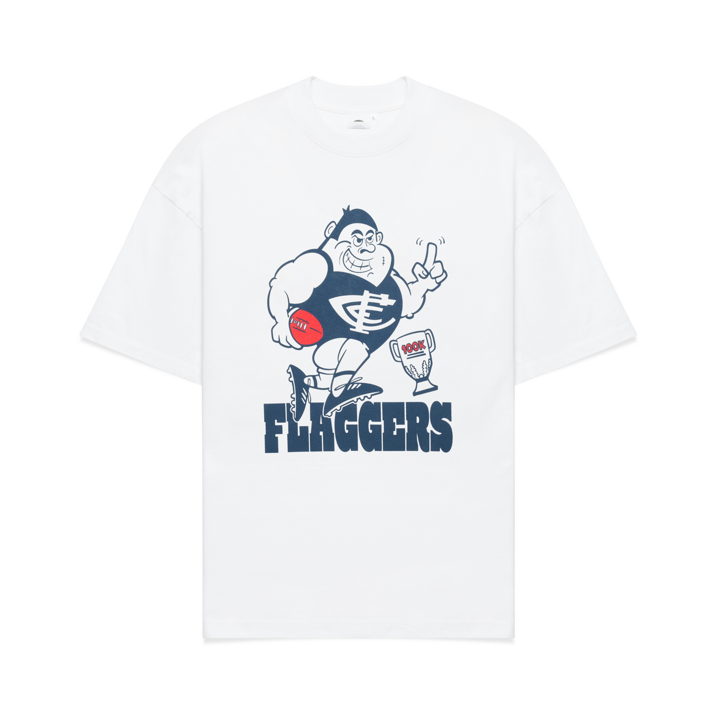 $100K Blues 'Flaggers' Tee - White-The $100K Store