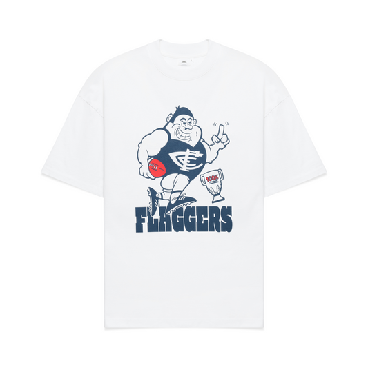 $100K Blues 'Flaggers' Tee - White